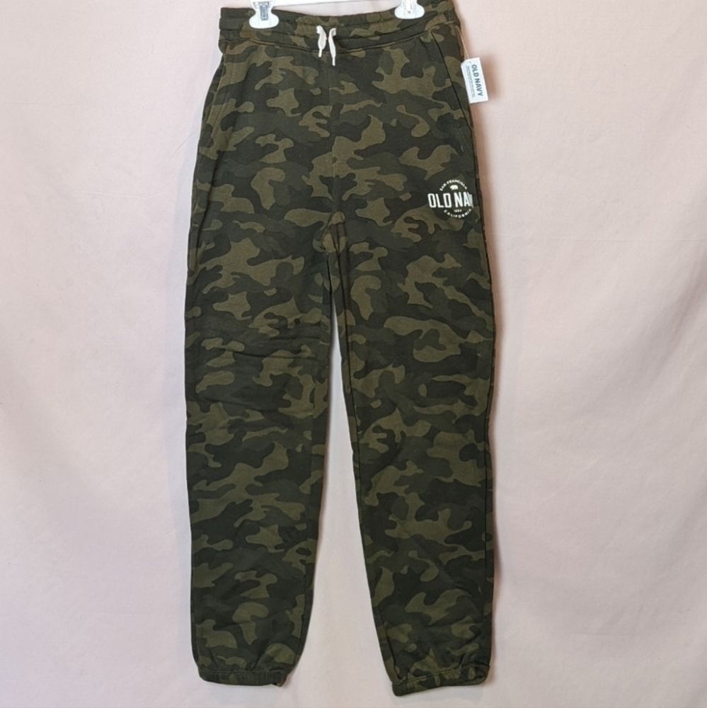 Old Navy Girls Green Camouflage Print Sweatpants with Pockets size XL